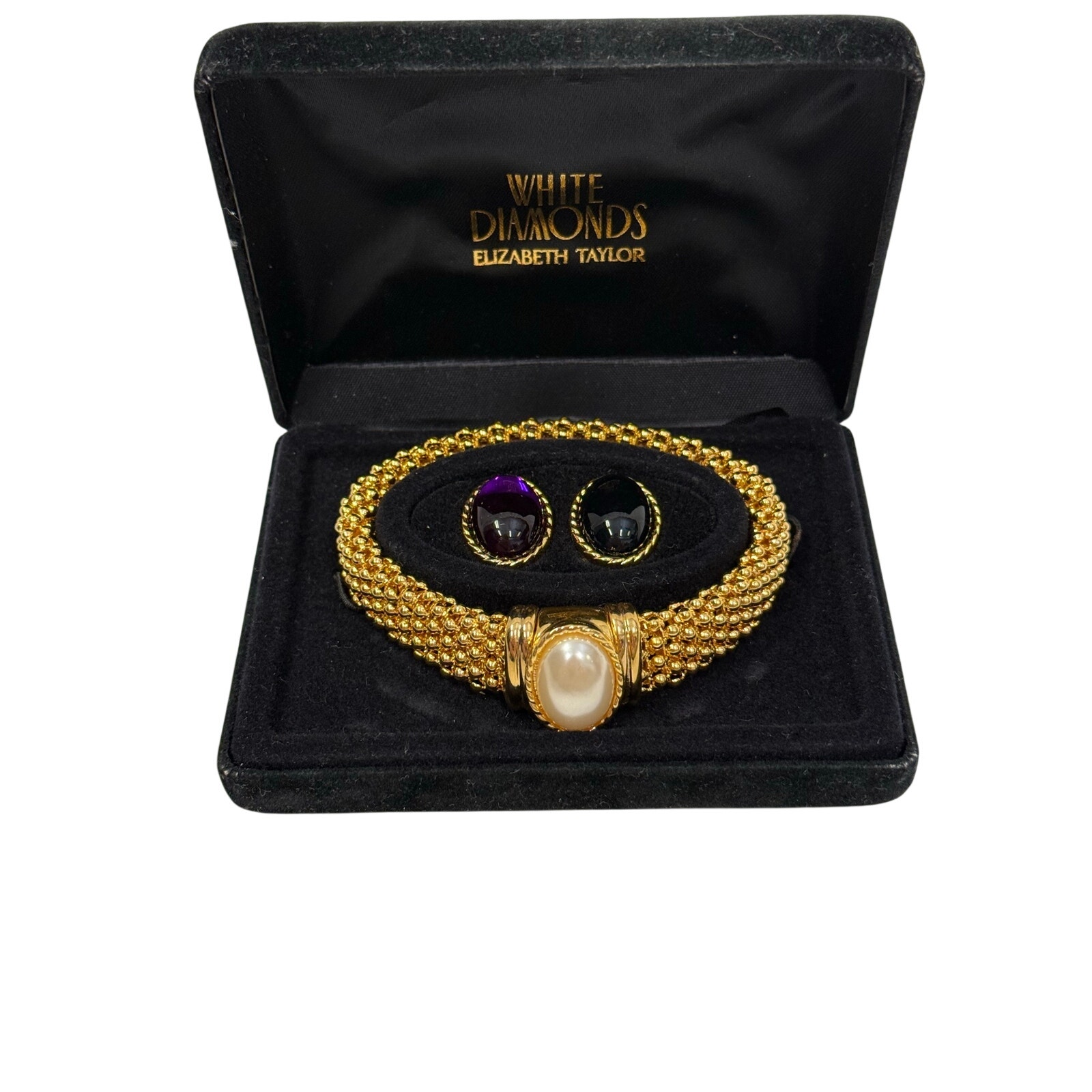 Elizabeth Taylor White Diamonds GoldTone Mesh Interchangeable Bracelet Gs